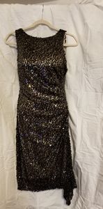 Black sequined cocktail dress